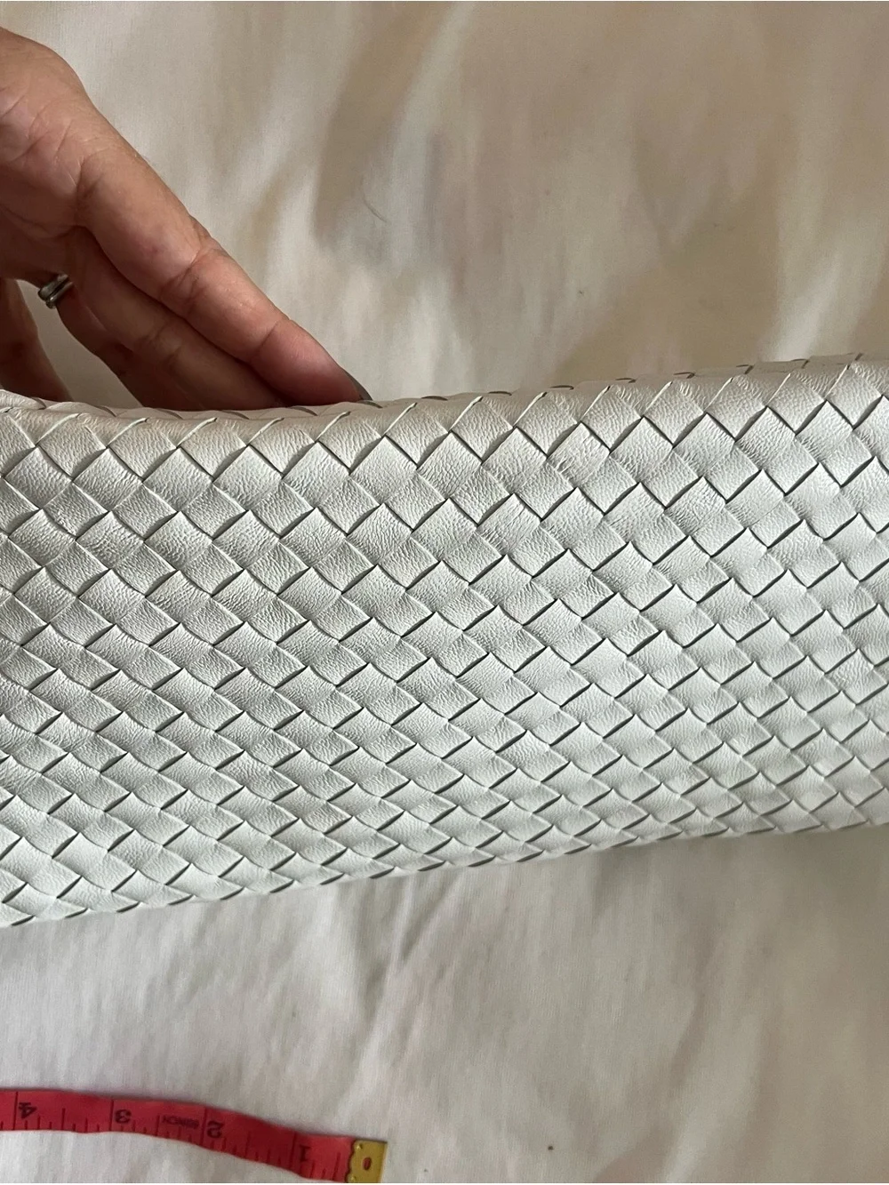 Intrecciato White Clutch